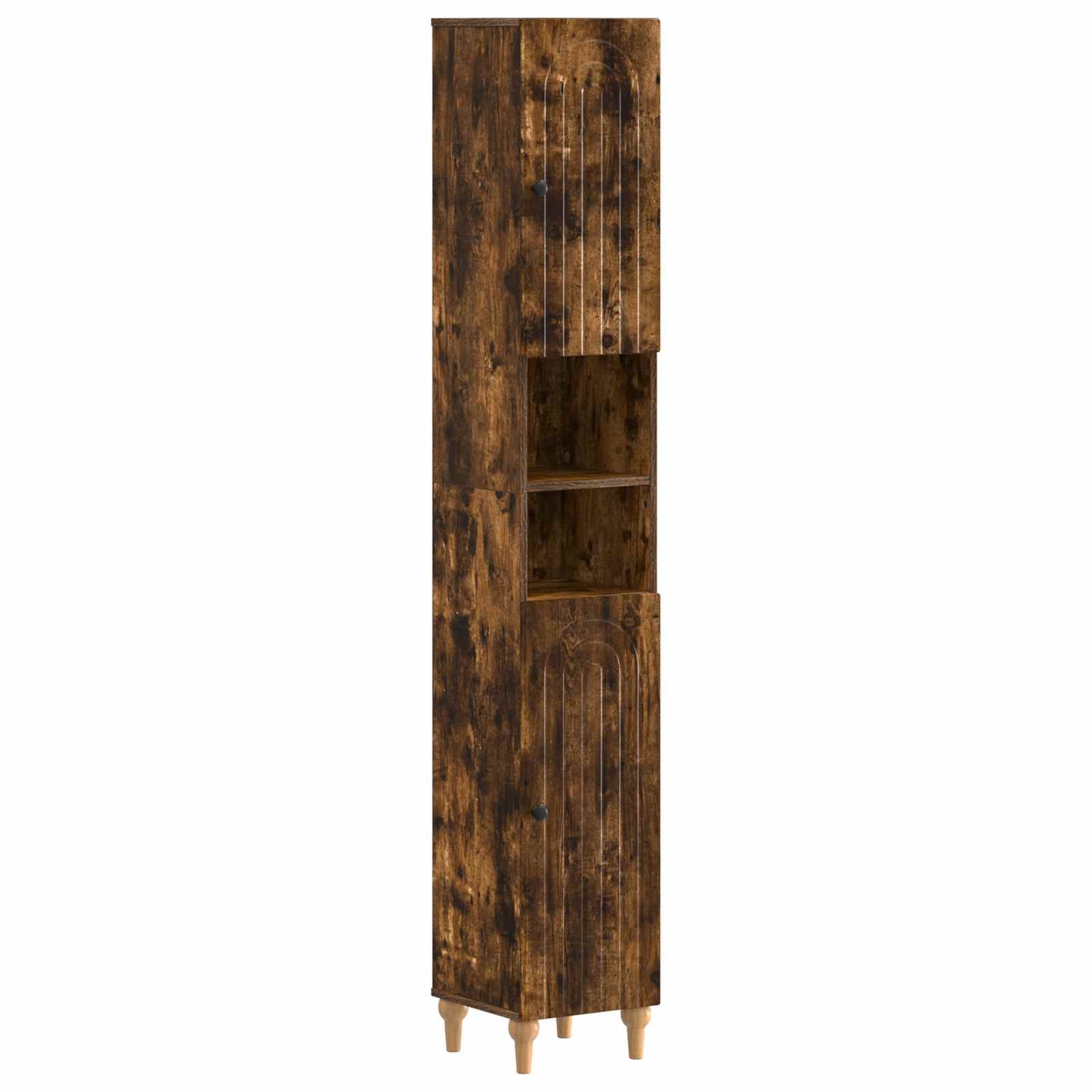 3 Piece Bathroom Cabinet Set ALKMAAR Smoked Oak Engineered Wood