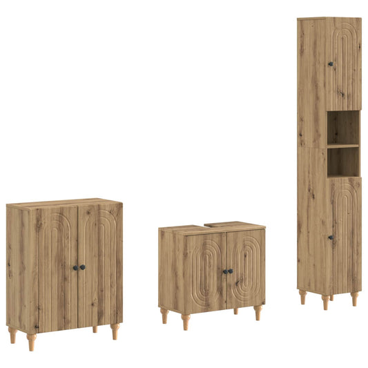 3 Piece Bathroom Cabinet Set ALKMAAR Artisan Oak