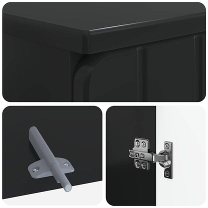 3 Piece Bathroom Cabinet Set ZWOLLE Black Engineered Wood