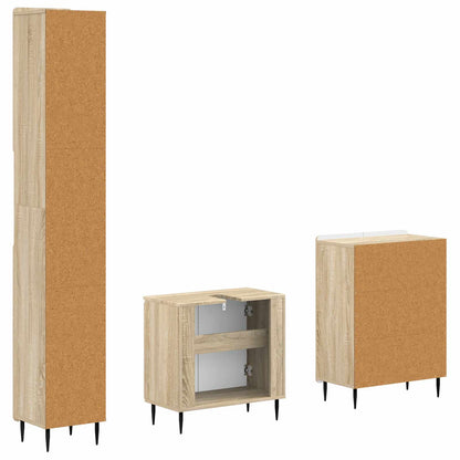 3 Piece Bathroom Cabinet Set ZWOLLE Sonoma Oak Engineered Wood