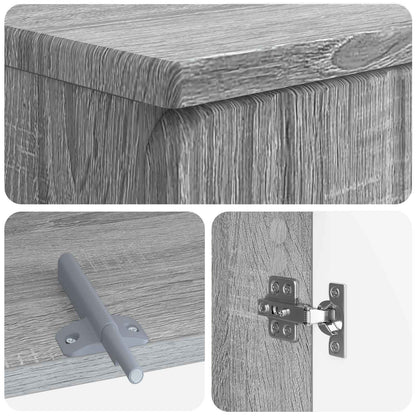 3 Piece Bathroom Cabinet Set ZWOLLE Grey Sonoma Engineered Wood