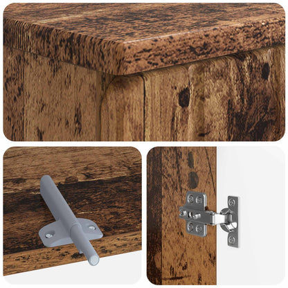 3 Piece Bathroom Cabinet Set ZWOLLE Old Wood Engineered Wood