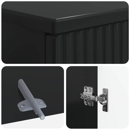 3 Piece Bathroom Cabinet Set ARNHEM Black Engineered Wood