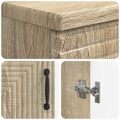 3 Piece Bathroom Cabinet Set HAARLEM Sonoma Oak Engineered Wood