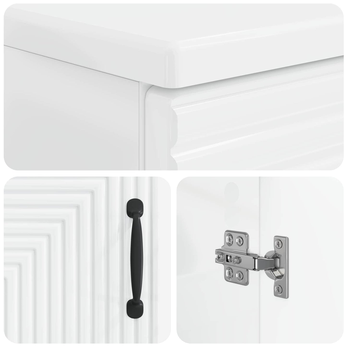 3 Piece Bathroom Cabinet Set HAARLEM High Gloss White