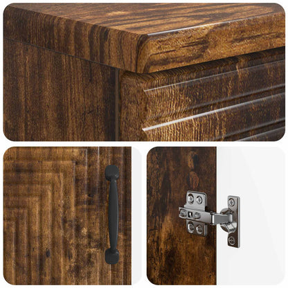 3 Piece Bathroom Cabinet Set HAARLEM Smoked Oak Engineered Wood