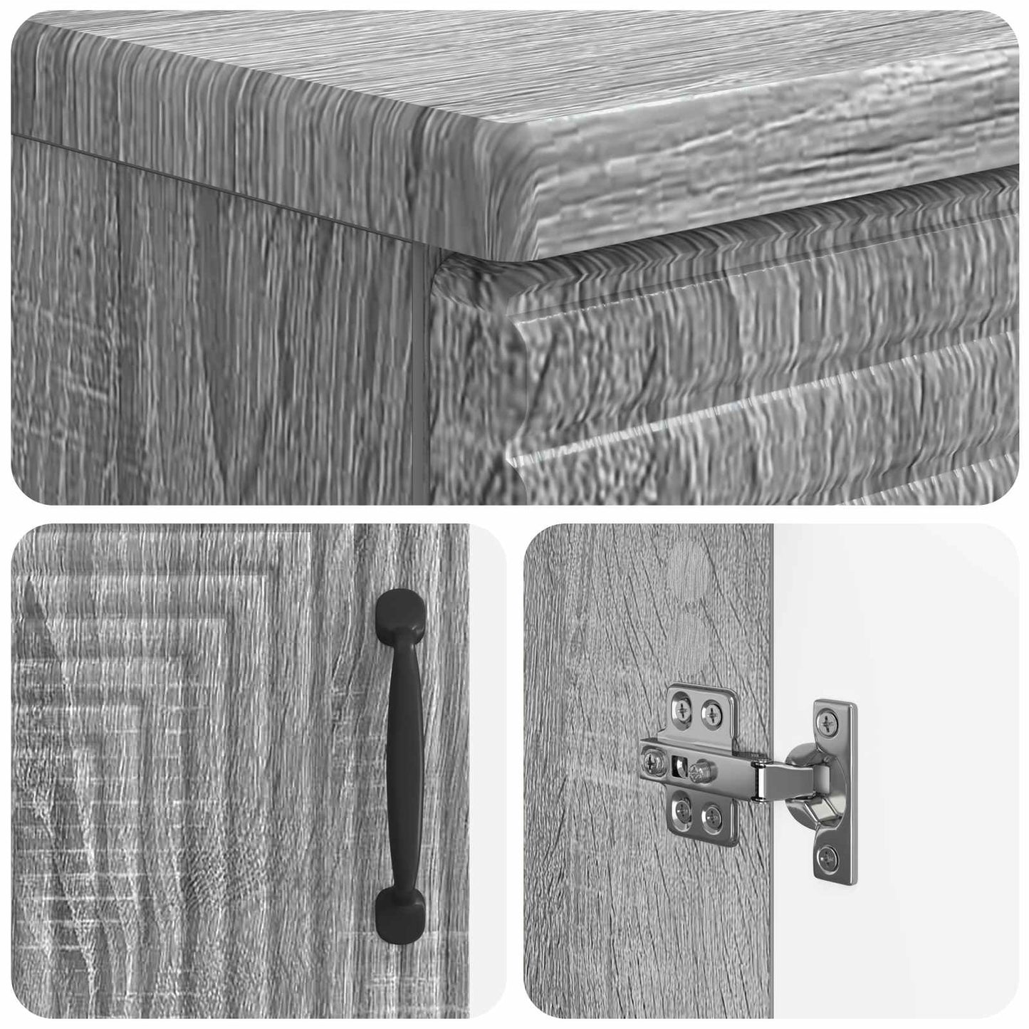 3 Piece Bathroom Cabinet Set HAARLEM Grey Sonoma