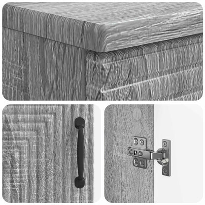 3 Piece Bathroom Cabinet Set HAARLEM Grey Sonoma