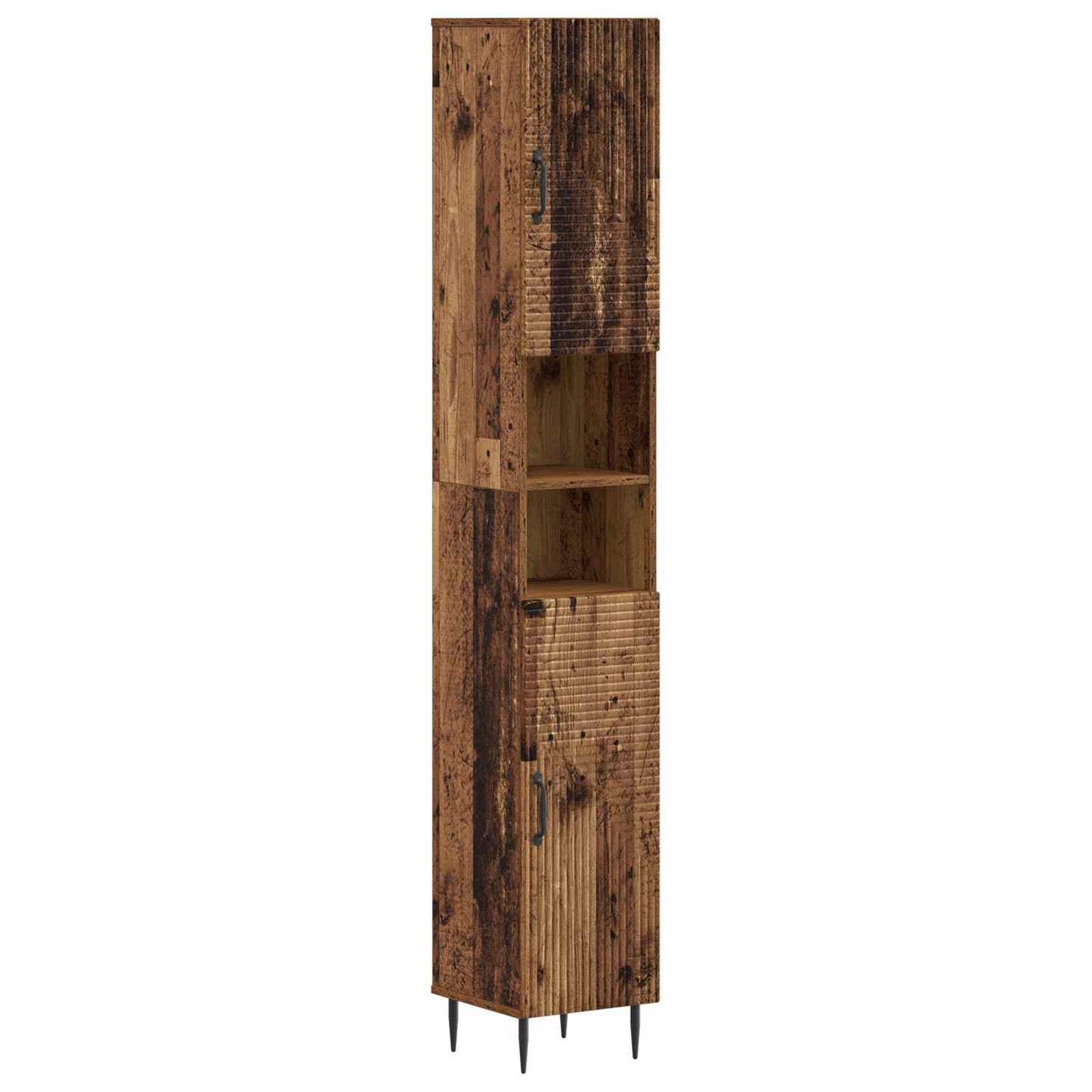 3 Piece Bathroom Cabinet Set HAARLEM Old Wood Engineered Wood