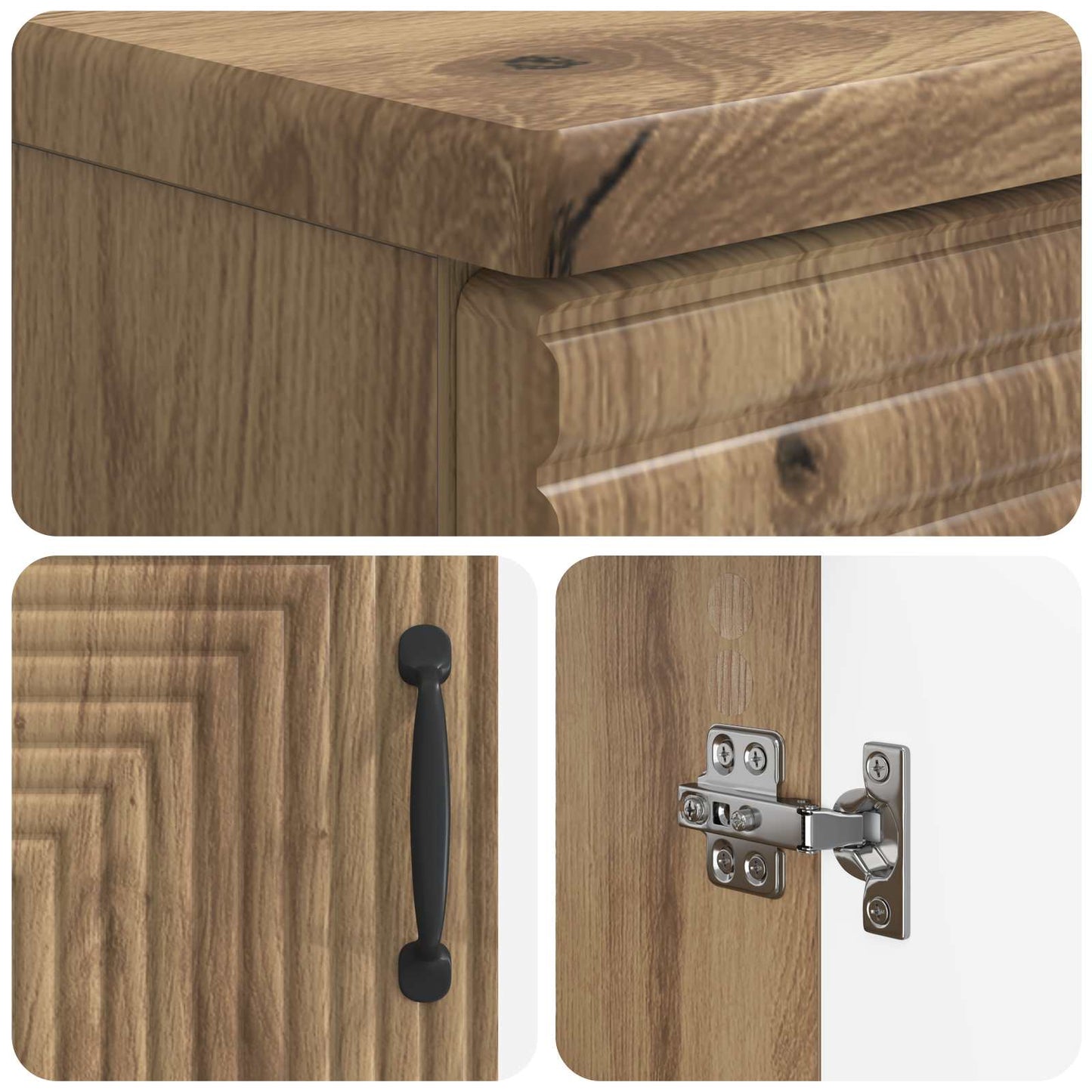 3 Piece Bathroom Cabinet Set HAARLEM Artisan Oak