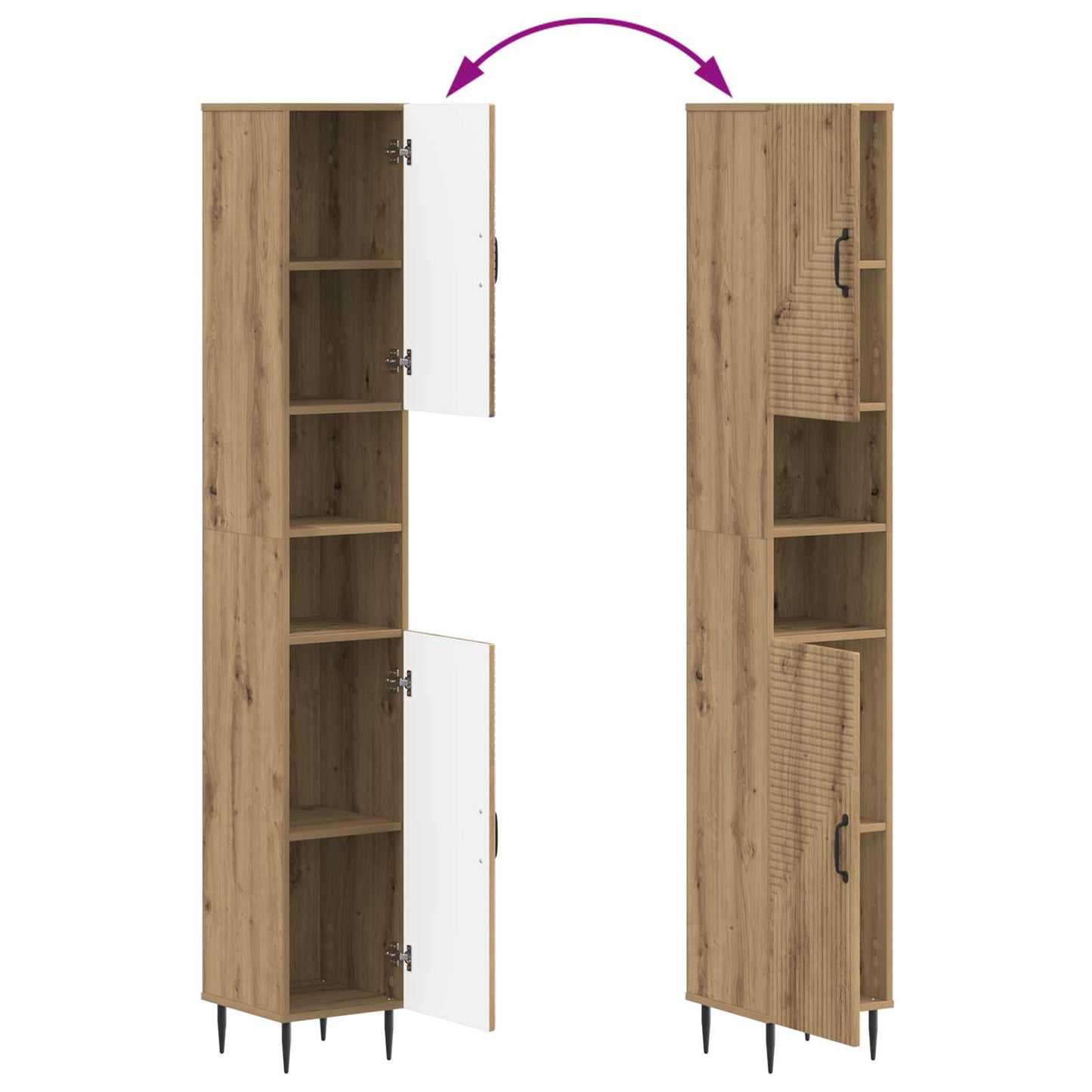 3 Piece Bathroom Cabinet Set HAARLEM Artisan Oak