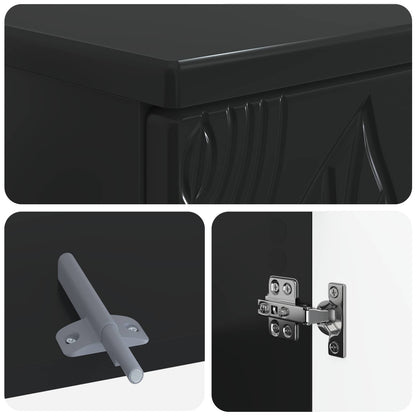 3 Piece Bathroom Cabinet Set DELFT Black Engineered Wood