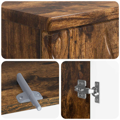 3 Piece Bathroom Cabinet Set DELFT Smoked Oak Engineered Wood