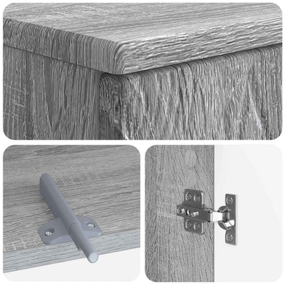 3 Piece Bathroom Cabinet Set DELFT Grey Sonoma Engineered Wood