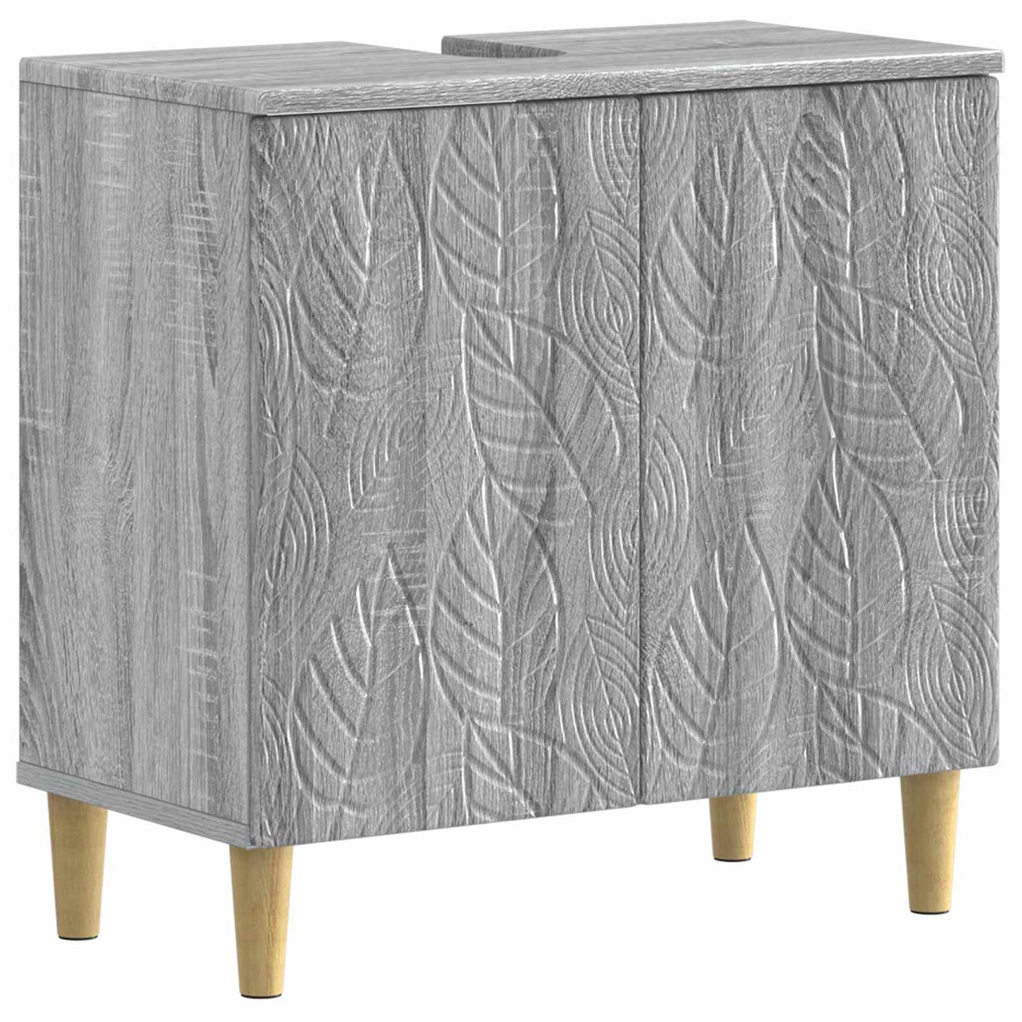 3 Piece Bathroom Cabinet Set DELFT Grey Sonoma Engineered Wood