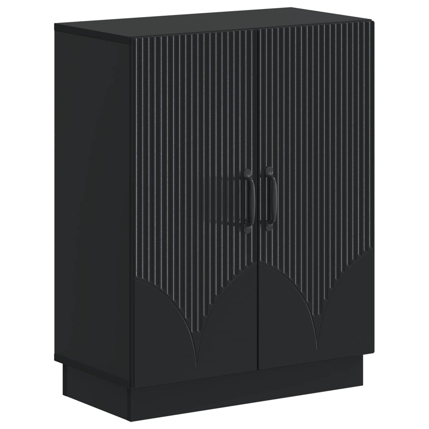 3 Piece Bathroom Cabinet Set HOORN Black Engineered Wood