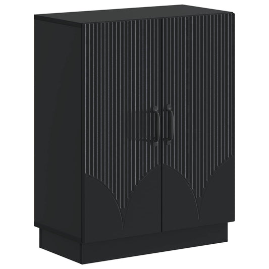 3 Piece Bathroom Cabinet Set HOORN Black Engineered Wood