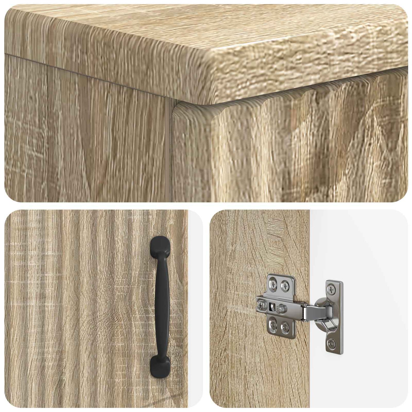 3 Piece Bathroom Cabinet Set HOORN Sonoma Oak Engineered Wood