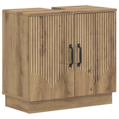 3 Piece Bathroom Cabinet Set HOORN Artisan Oak Engineered Wood