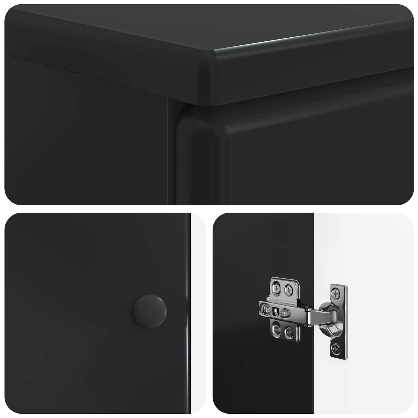 3 Piece Bathroom Cabinet Set BREDA Black Engineered Wood