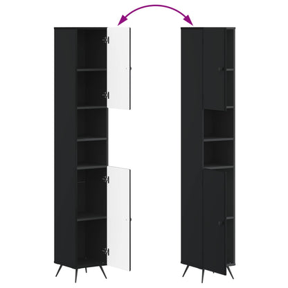 3 Piece Bathroom Cabinet Set BREDA Black Engineered Wood