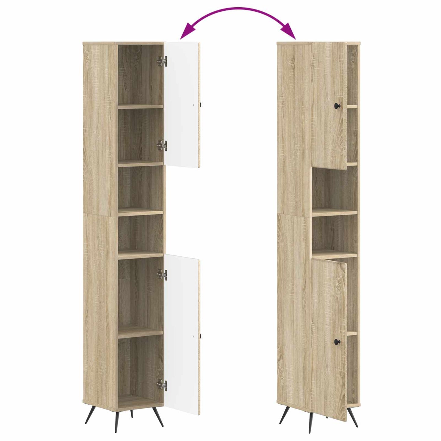 3 Piece Bathroom Cabinet Set BREDA Sonoma Oak Engineered Wood