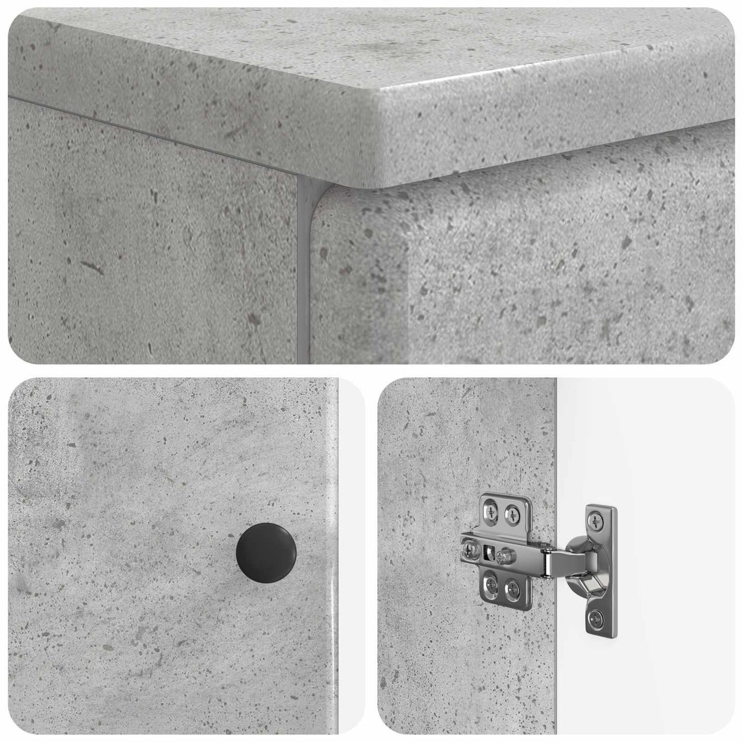 3 Piece Bathroom Cabinet Set BREDA Concrete Grey