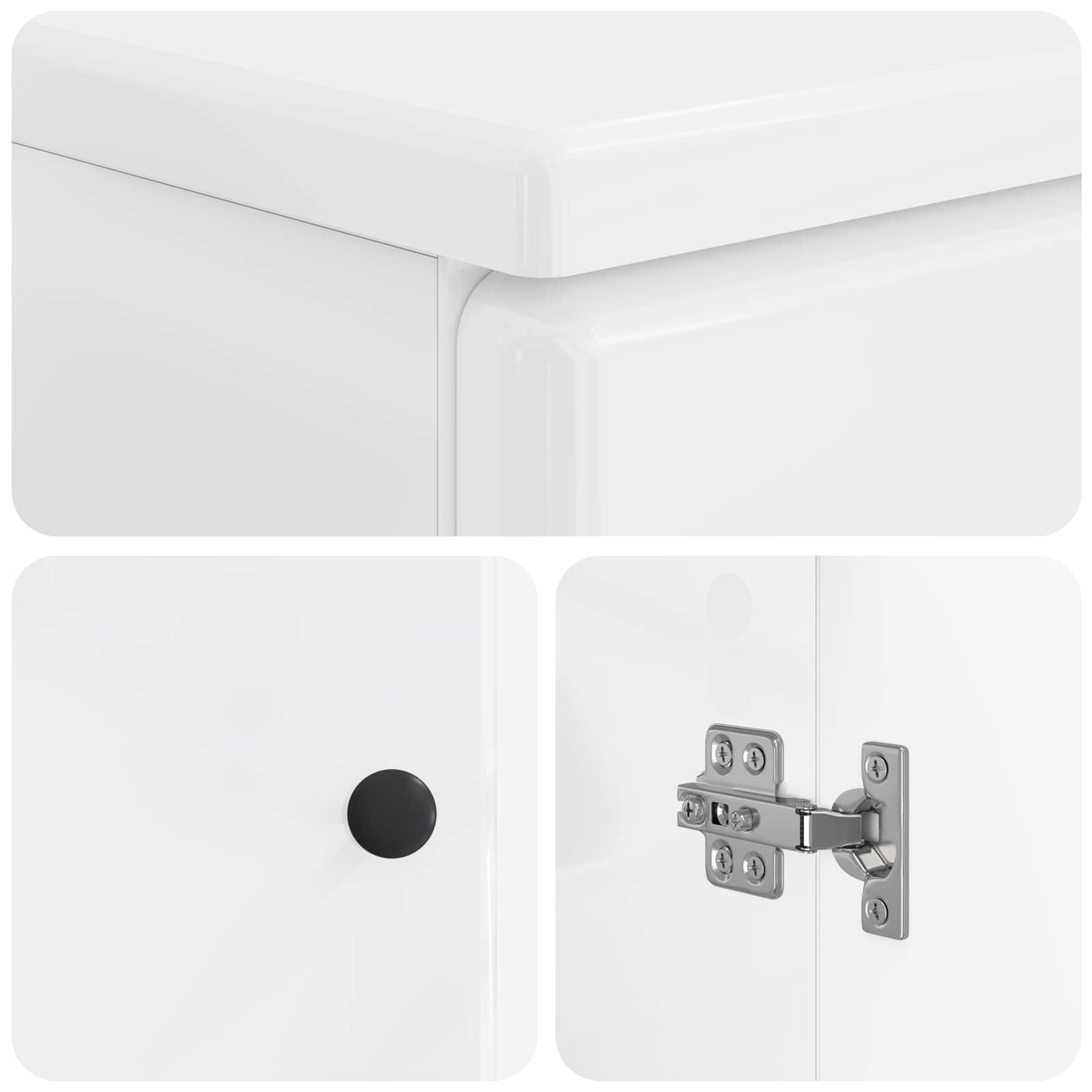 3 Piece Bathroom Cabinet Set BREDA High Gloss White