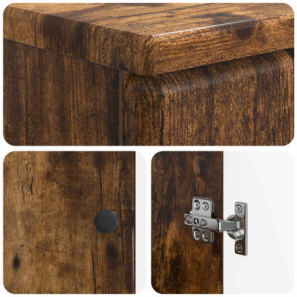 3 Piece Bathroom Cabinet Set BREDA Smoked Oak Engineered Wood