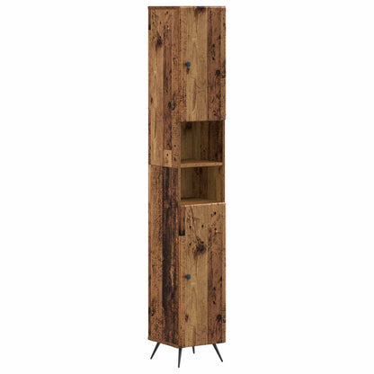 3 Piece Bathroom Cabinet Set BREDA Old Wood Engineered Wood