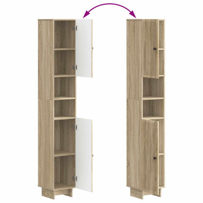 2 Piece Bathroom Cabinet Set EDE Sonoma Oak Engineered Wood