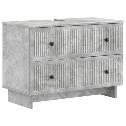 2 Piece Bathroom Cabinet Set EDE Concrete Grey Engineered Wood