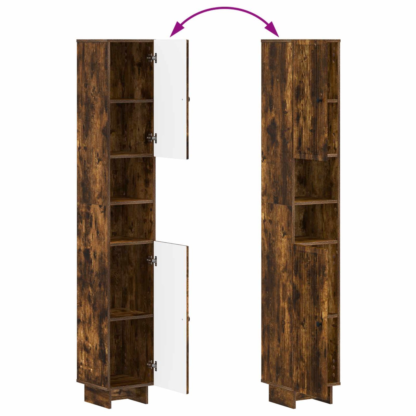 2 Piece Bathroom Cabinet Set EDE Smoked Oak Engineered Wood