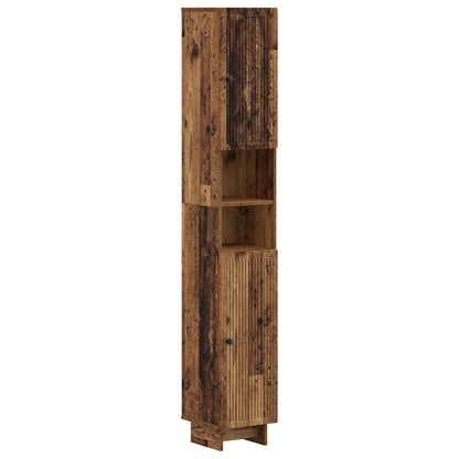2 Piece Bathroom Cabinet Set EDE Old Wood Engineered Wood
