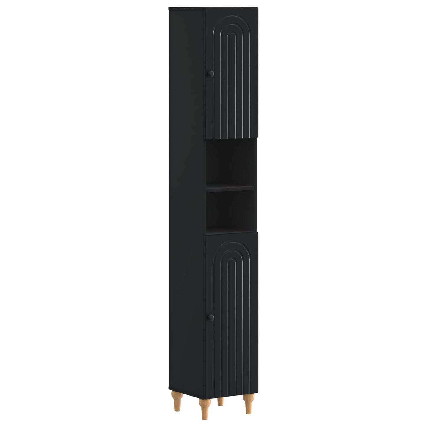 2 Piece Bathroom Cabinet Set ALKMAAR Black Engineered Wood