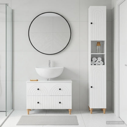 2 Piece Bathroom Cabinet Set ALKMAAR High Gloss White