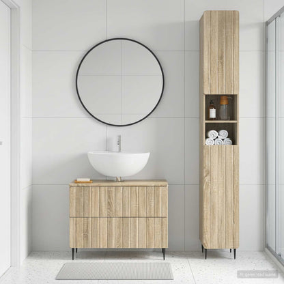 2 Piece Bathroom Cabinet Set ZWOLLE Sonoma Oak Engineered Wood