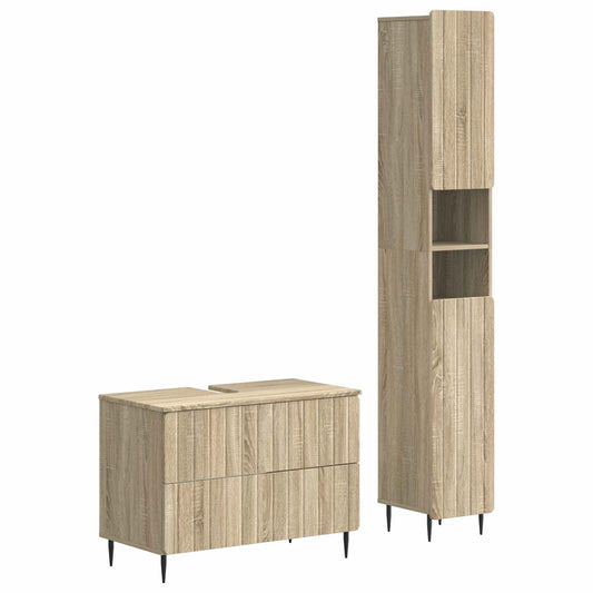 2 Piece Bathroom Cabinet Set ZWOLLE Sonoma Oak Engineered Wood