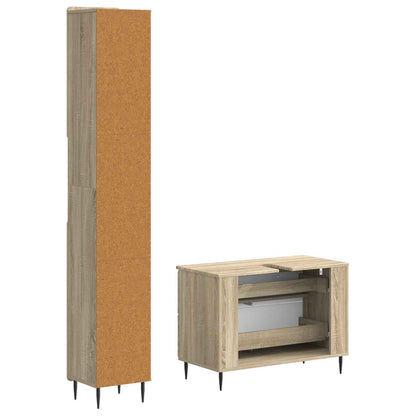 2 Piece Bathroom Cabinet Set ZWOLLE Sonoma Oak Engineered Wood