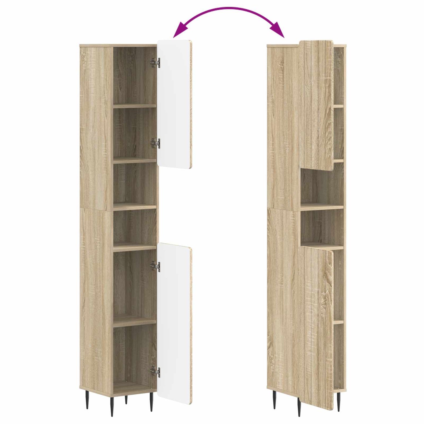 2 Piece Bathroom Cabinet Set ZWOLLE Sonoma Oak Engineered Wood