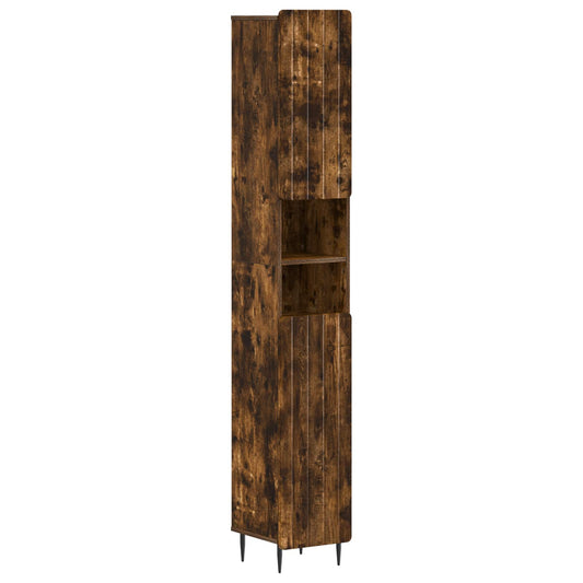 2 Piece Bathroom Cabinet Set ZWOLLE Smoked Oak Engineered Wood