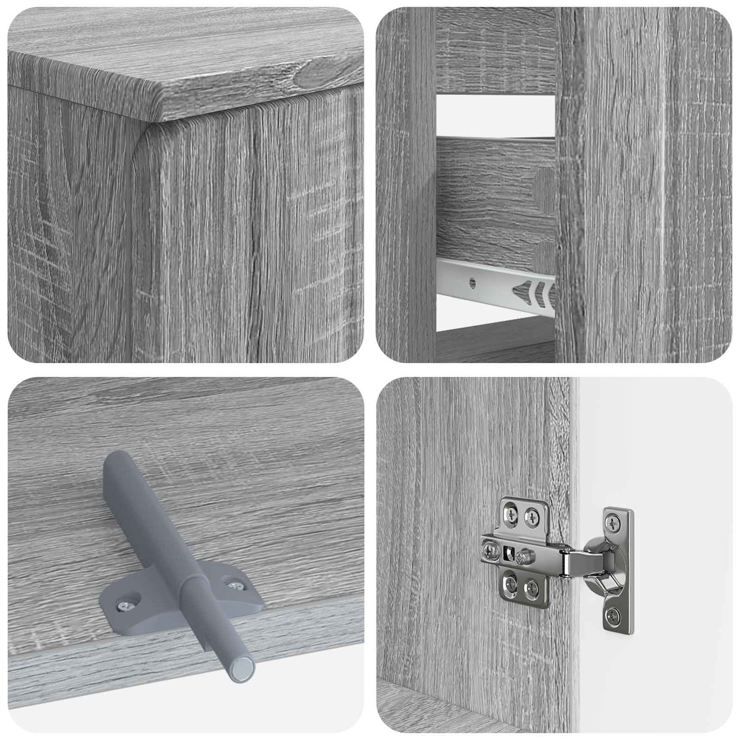 2 Piece Bathroom Cabinet Set ZWOLLE Grey Sonoma Engineered Wood