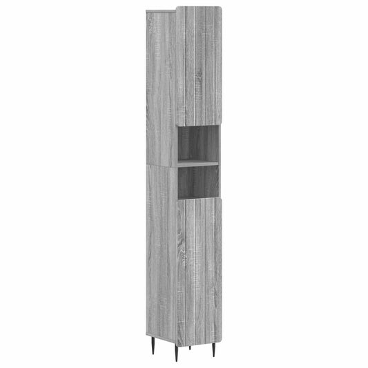 2 Piece Bathroom Cabinet Set ZWOLLE Grey Sonoma Engineered Wood