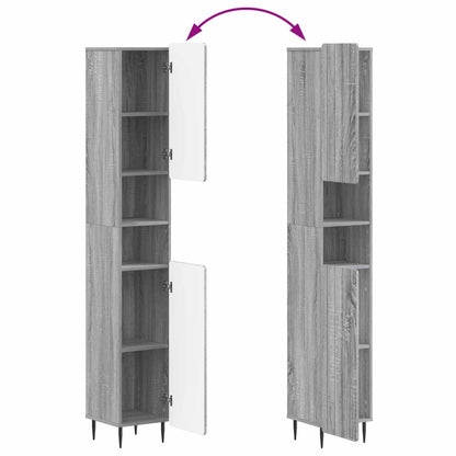 2 Piece Bathroom Cabinet Set ZWOLLE Grey Sonoma Engineered Wood