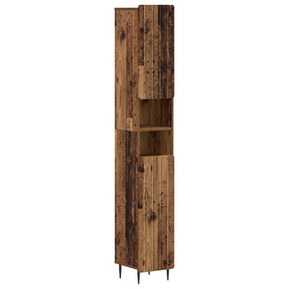 2 Piece Bathroom Cabinet Set ZWOLLE Old Wood Engineered Wood