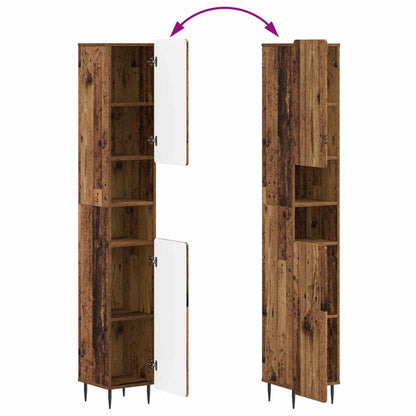 2 Piece Bathroom Cabinet Set ZWOLLE Old Wood Engineered Wood
