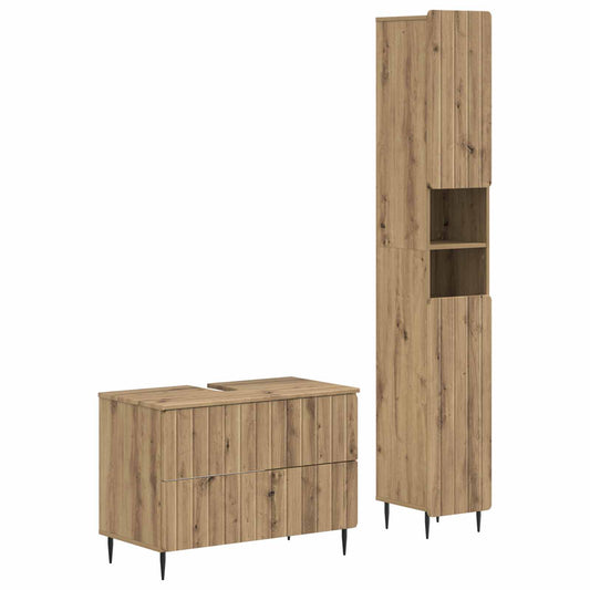 2 Piece Bathroom Cabinet Set ZWOLLE Artisan Oak Engineered Wood