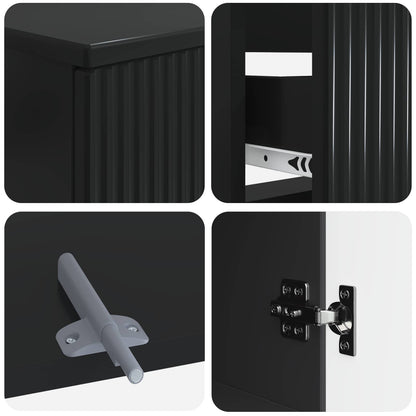 2 Piece Bathroom Cabinet Set ARNHEM Black Engineered Wood
