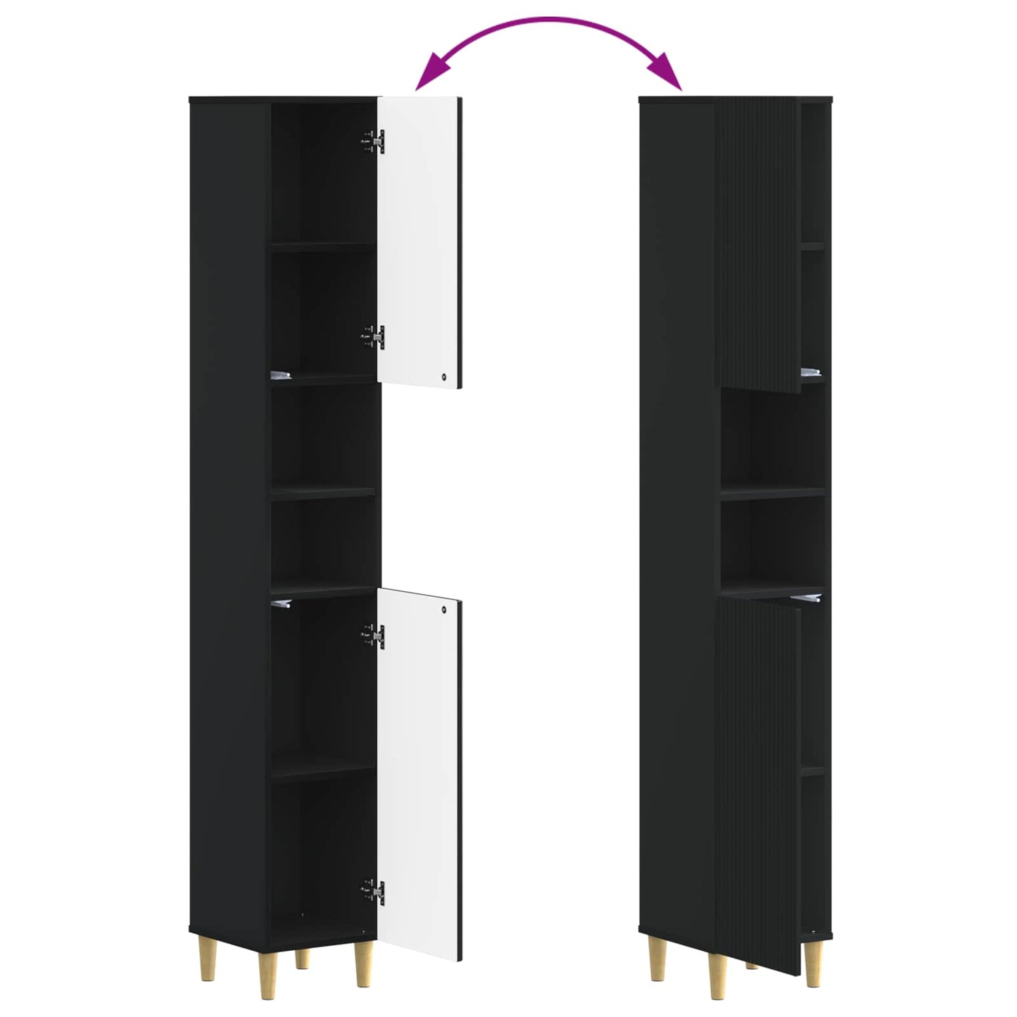 2 Piece Bathroom Cabinet Set ARNHEM Black Engineered Wood