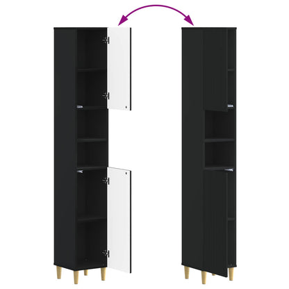2 Piece Bathroom Cabinet Set ARNHEM Black Engineered Wood